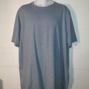 The Foundry Supply Co Men's Big & Tall 2XL Navy White Striped Short Sleeve Shirt